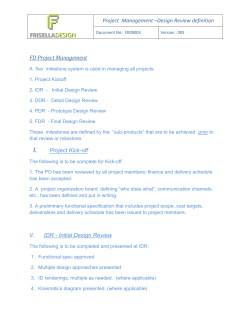 Project Management &ndash;Design Review definition
