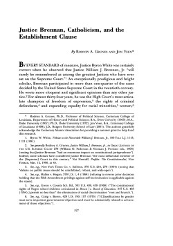 Justice Brennan, Catholicism, and the Establishment Clause