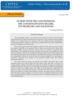 in debt with the constitution: the coparticipation regime, its