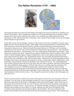 The Haitian Revolution (1791 &ndash; 1804)