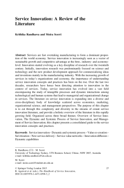 Service Innovation: A Review of the Literature