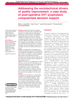 Addressing the sociotechnical drivers of quality improvement: a case