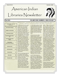 Fall, Vol. 33, No. 2 - American Indian Library Association