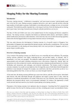 Shaping Policy for the Sharing Economy