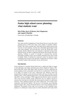 Senior high school career planning: what students want