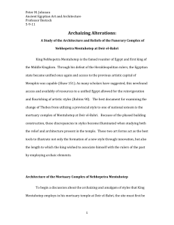 Archaizing Alterations: A Study of the Architecture and Reliefs of the