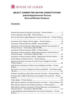 Judicial Appointments Process Oral and Written