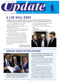 Ozanam House Trust Update Spring 1997