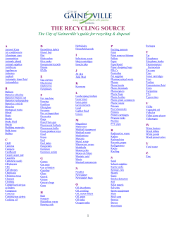 the recycling source - the City of Gainesville