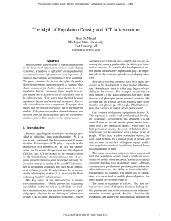 The Myth of Population Density and ICT Infrastructure