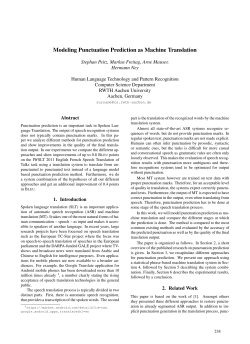 Modeling Punctuation Prediction as Machine Translation