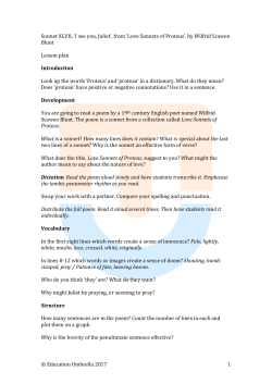 Sonnet XLVII `I see you, Juliet`