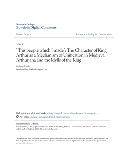 The Character of King Arthur as a Mechanism of Unification in