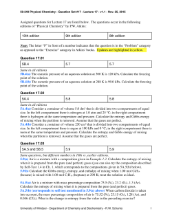 Question Set #17 - 59-240 Introductory Physical Chemistry