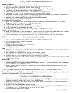 K5 - 8th grade STANDARDIZED DRESS CODE GUIDELINES