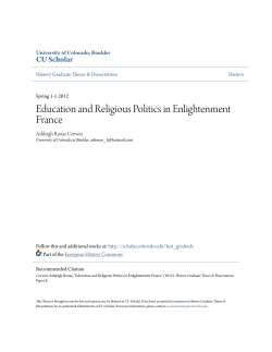 Education and Religious Politics in Enlightenment