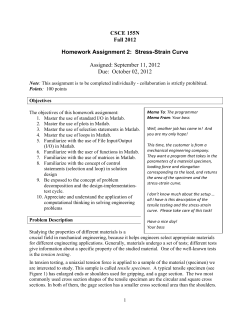 CSCE 155N Fall 2012 Homework Assignment 2: Stress