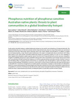 Phosphorus nutrition of phosphorus-sensitive Australian native plants