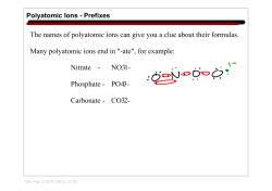 The names of polyatomic ions can give you a clue about