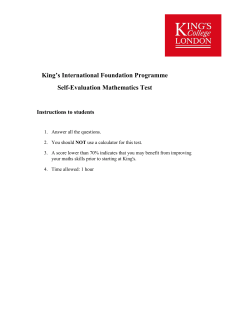 Self-evaluation Maths Test
