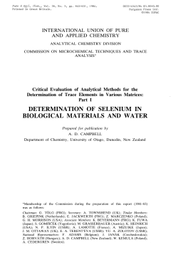 determination of selenium in biological materials and