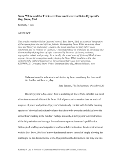 Snow White and the Trickster: Race and Genre in Helen Oyeyemi`s