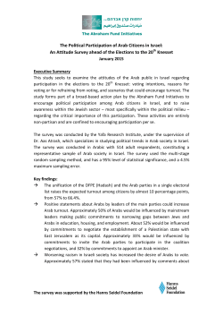 The Political Participation of Arab Citizens in Israel