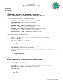 SPANISH I PACING GUIDE 2014-2015