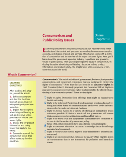 Consumerism and Public Policy Issues
