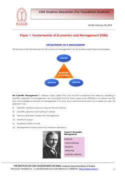 CMA Students Newsletter (For Foundation Students)