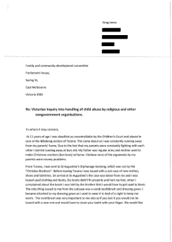 Re: Vittorian inquiry into handling of child abuse by religious and