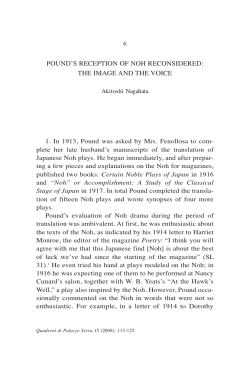 POUND`S RECEPTION OF NOH RECONSIDERED: THE IMAGE