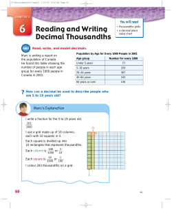 Reading and Writing Decimal Thousandths