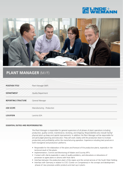 plant manager (m / f)
