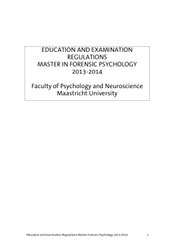 Education and Examination Regulations Master Forensic