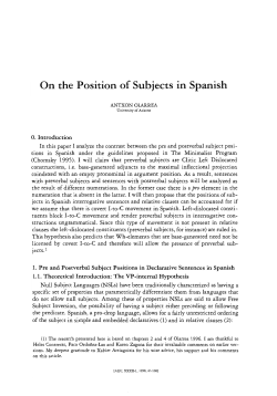 On the Position of Subjects in Spanish