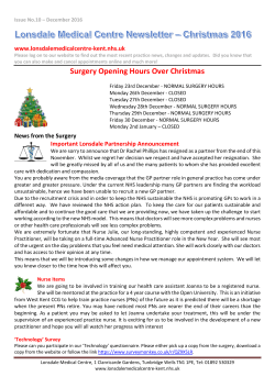 Surgery Opening Hours Over Christmas