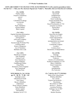 1st 9 Weeks Vocabulary Lists LISTS ARE SUBJECT TO CHANGE