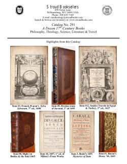 A Dozen 17th Century Books, Catalog 291 PDF file