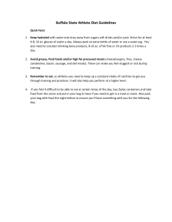 Buffalo State Athlete Diet Guidelines