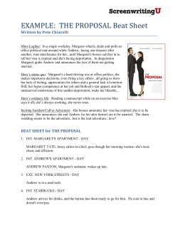 EXAMPLE: THE PROPOSAL Beat Sheet