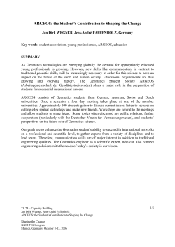 ARGEOS: the Student`s Contribution to Shaping the Change