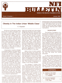 Obesity in the Indian Urban Middle Class: C. Gopalan