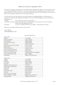 Hall Grove Poetry Competition 2015