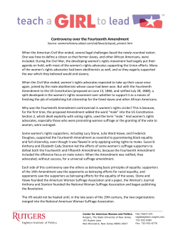 Controversy over the Fourteenth Amendment