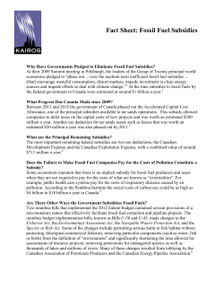 Fact Sheet: Fossil Fuel Subsidies