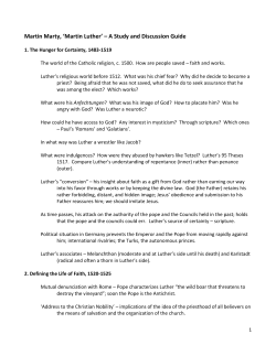 Martin Marty, `Martin Luther` &ndash; A Study and Discussion Guide