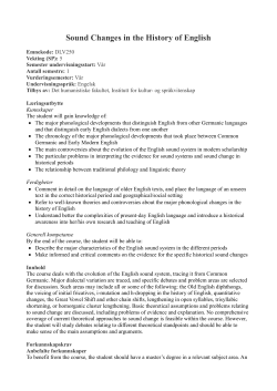 Sound Changes in the History of English