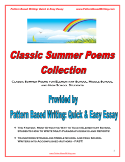 Classic Summer Poems - Pattern Based Writing