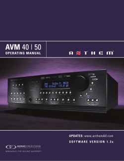 AVM 40 / AVM 50 Manual